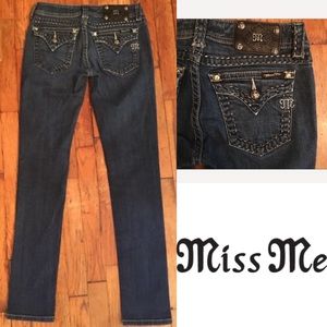 Miss Me Dark Wash Very Skinny Jeans - Long